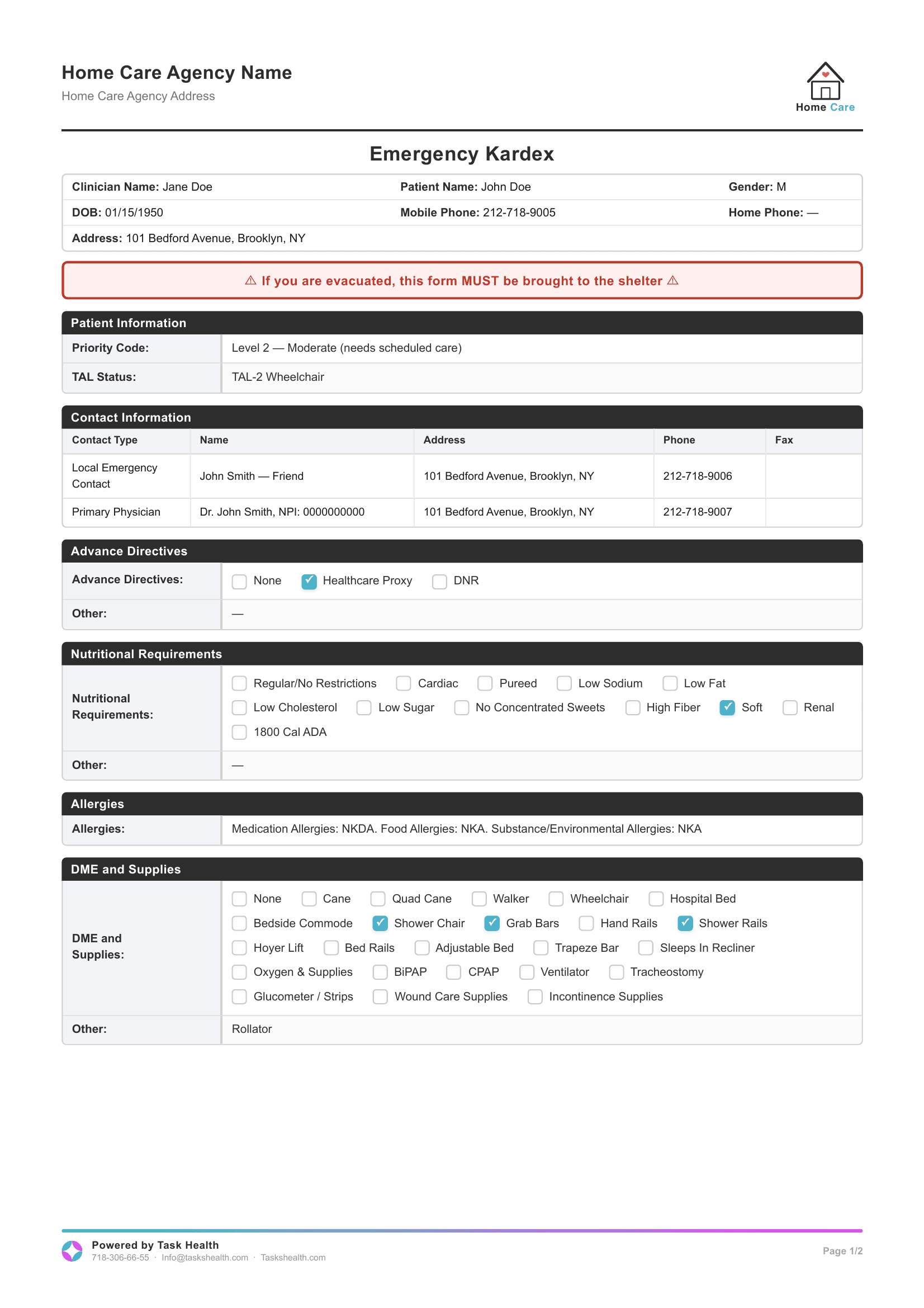 Emergency Kardex preview
