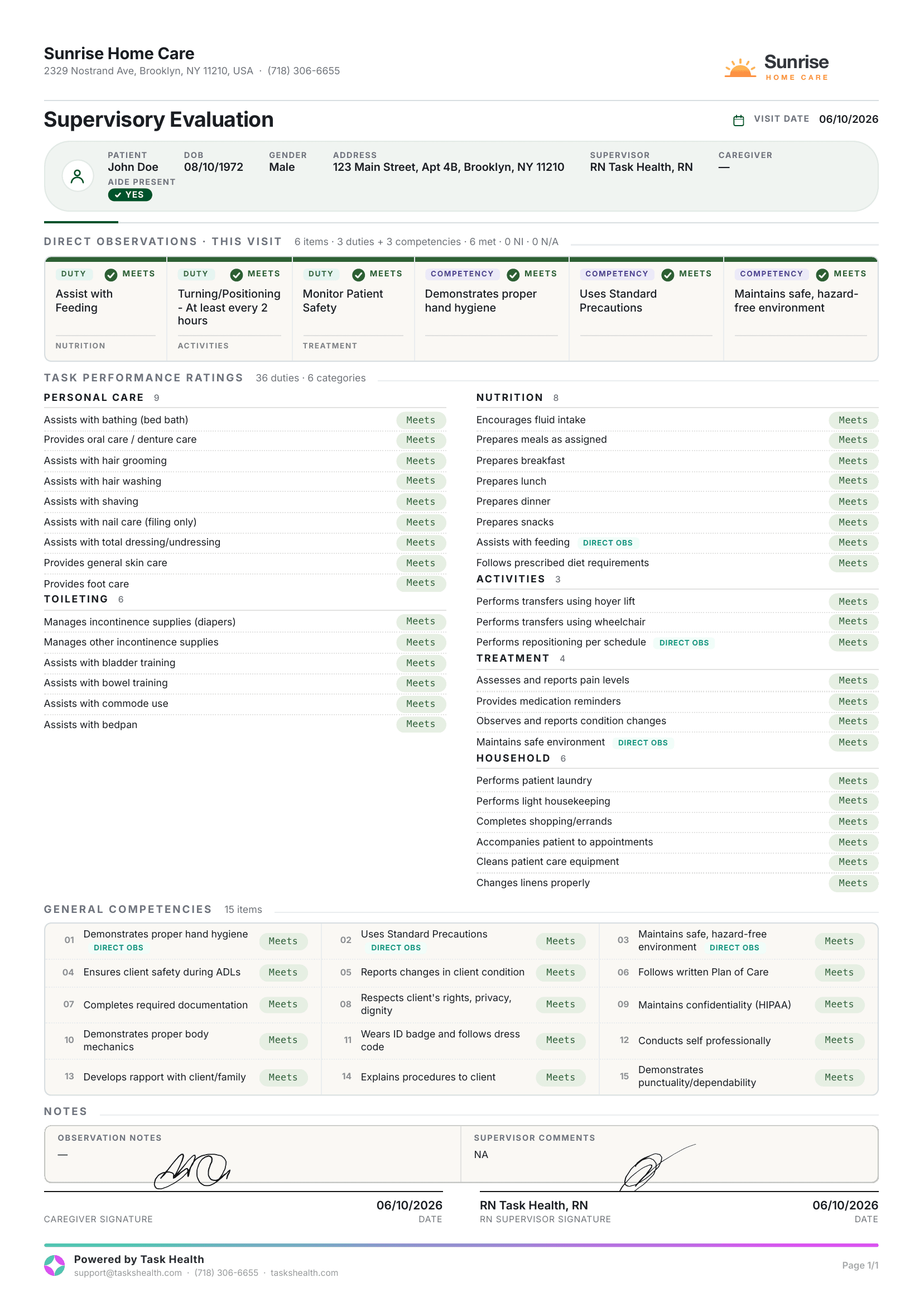 Supervisory Form preview