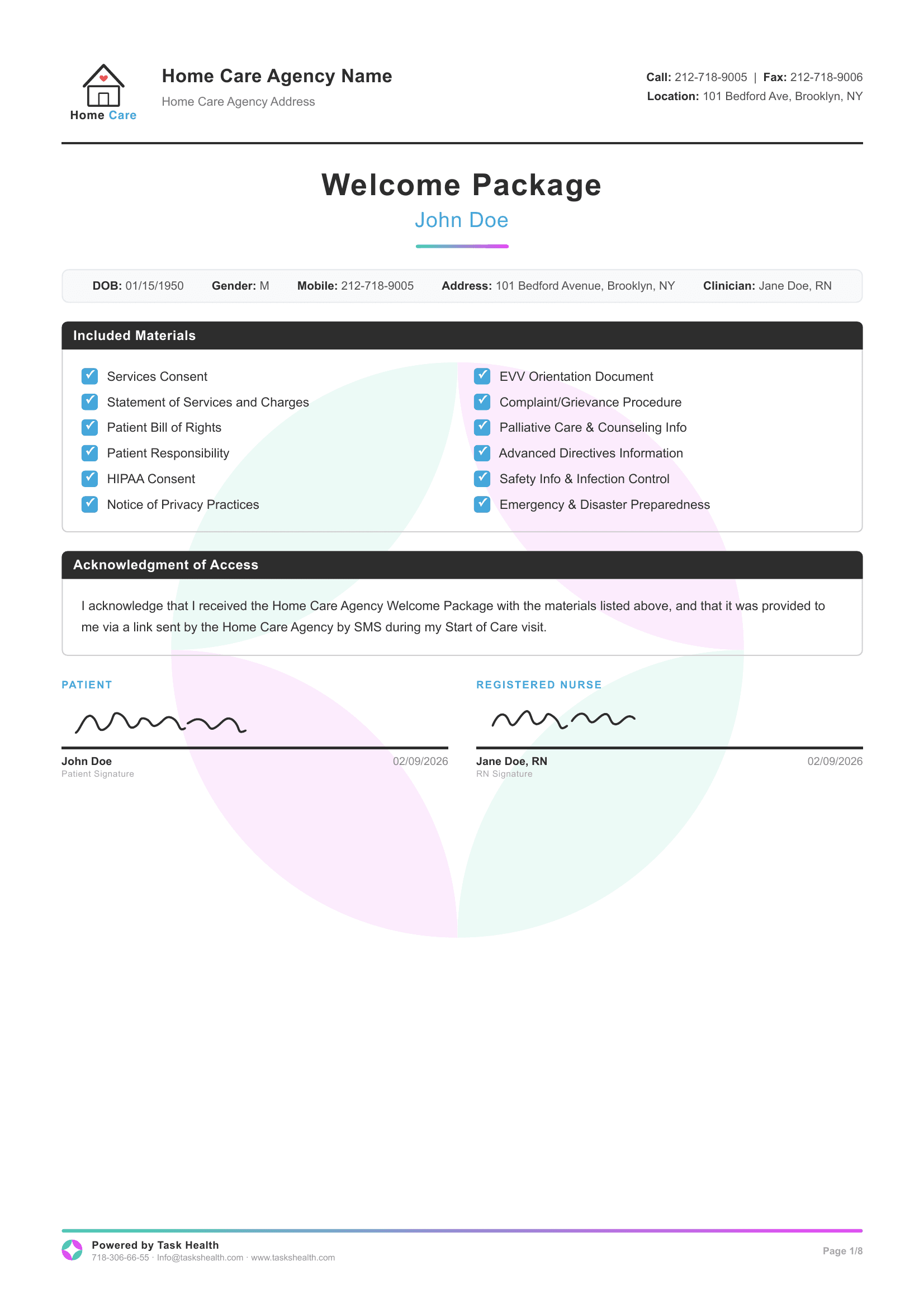 Welcome Package preview