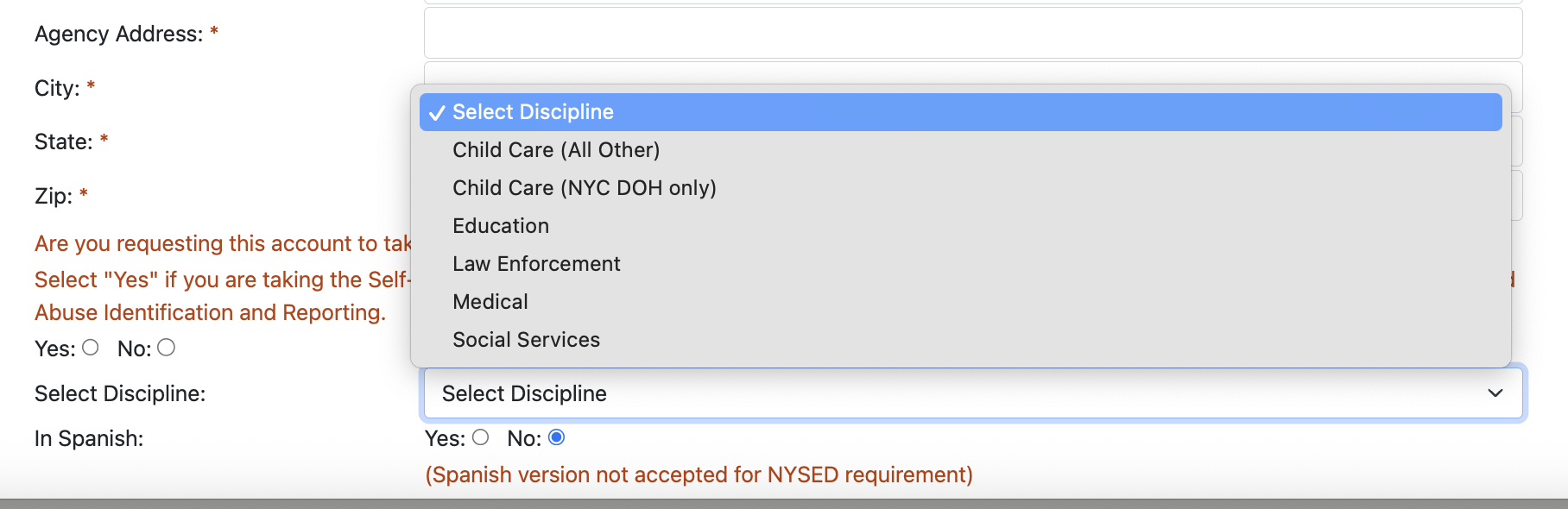 Select Medical as discipline