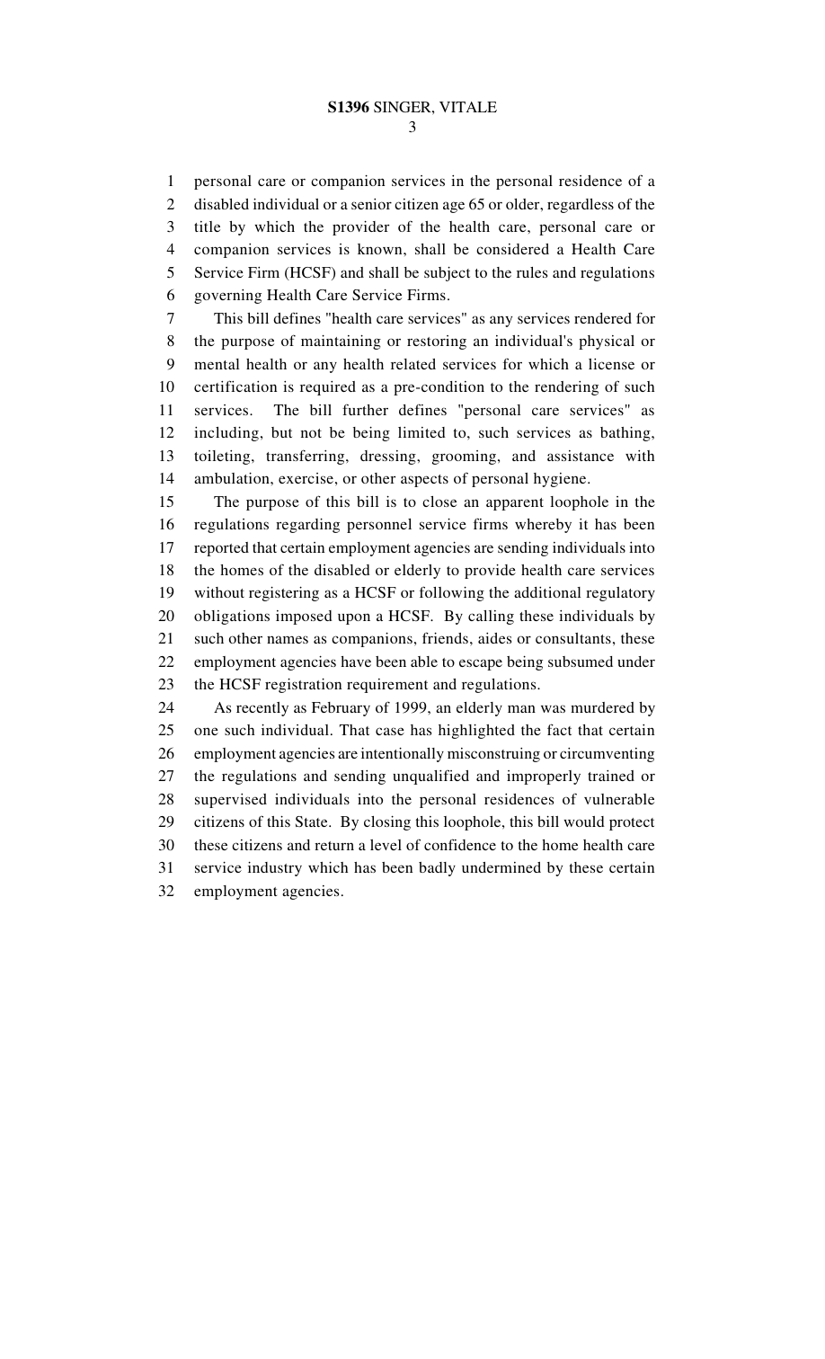 Original S1396 sponsor statement